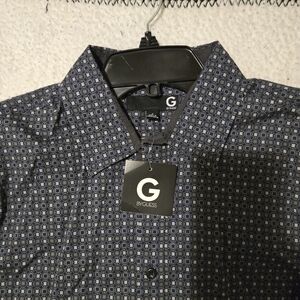 Guess Men's Blue Patterned Shirt